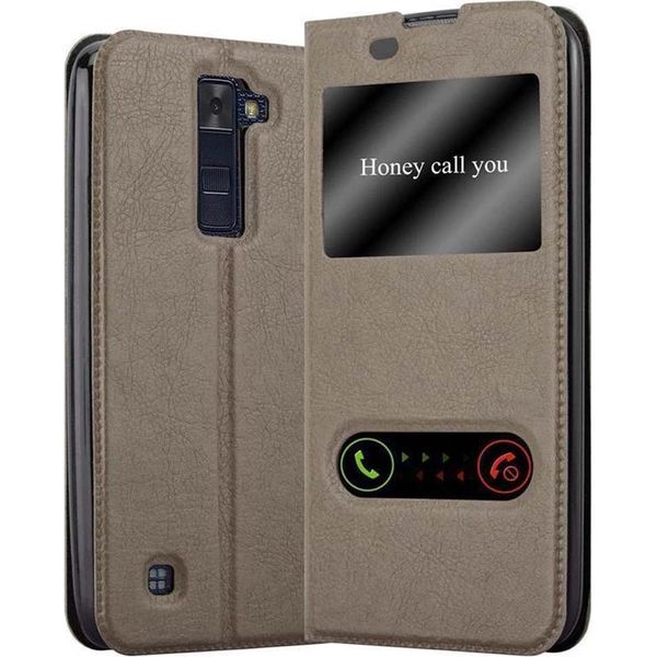 Cadorabo Custodia Protettiva Per Lg K8 2016 Cover In Marrone Custodia Del Telefono Cellulare Custodia A Libro Cover Case-image
