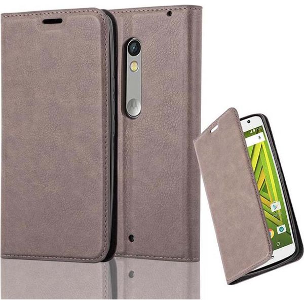 Cadorabo Custodia Per Motorola Moto X Play Cover Protettiva In Marrone Custodia Per Cellulare Cover Chiusura Magnetica-image