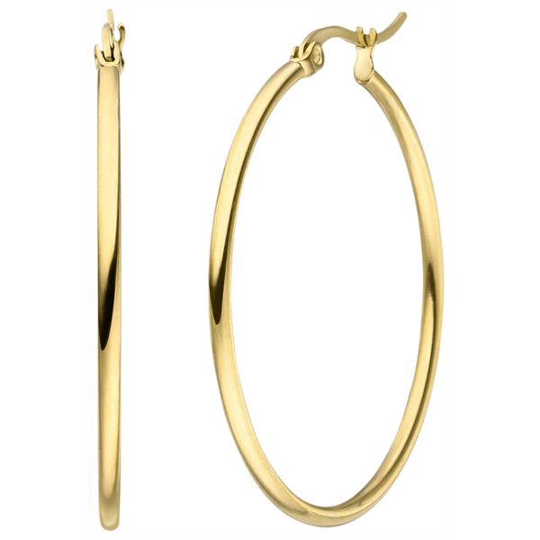 Paar Creolen Jobo, Gold (Goldfarben), Ohrringe, Damen, 40Mm, Edelstahl, Edelstahl Goldfarben Beschichtet 40 Mm-image