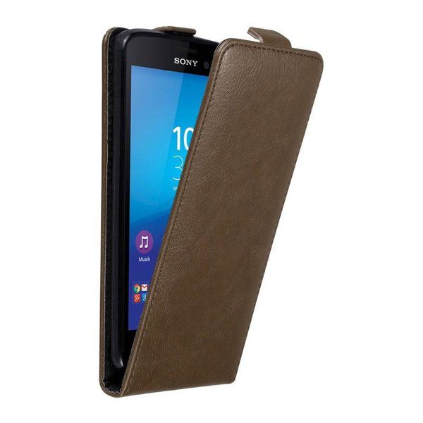 Custodia Cadorabo Per Sony Xperia M4 Aqua Custodia Protettiva In Marrone Custodia Flip Per Telefono Cellulare Custodia Cover-image