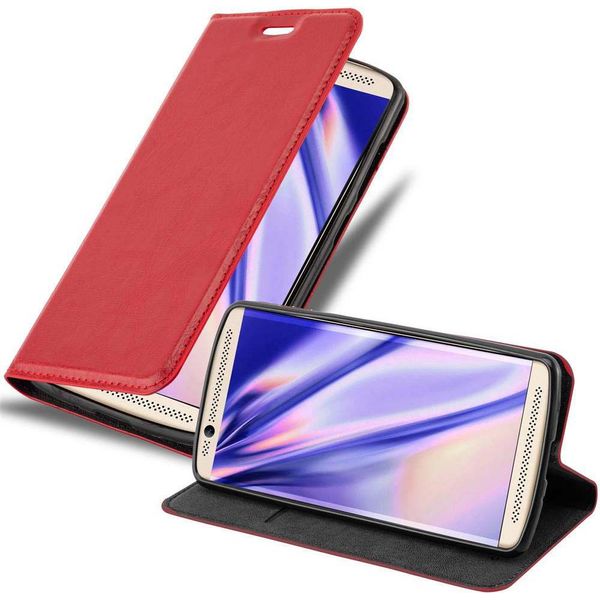 Cadorabo Custodia Per Zte Axon 7 Mini Custodia Protettiva In Rosso Custodia Per Cellulare Cover Chiusura Magnetica-image