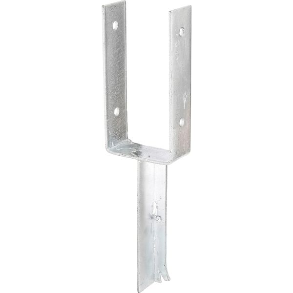 U-PfostenträGer Alberts, Grau (Feuerverzinkt), B:10,1Cm T:5Cm, Stahl, Bodenanker, Feuerverzinkt, Lichte Breite 101 Mm, LäNge Betonanker 200 Mm-image