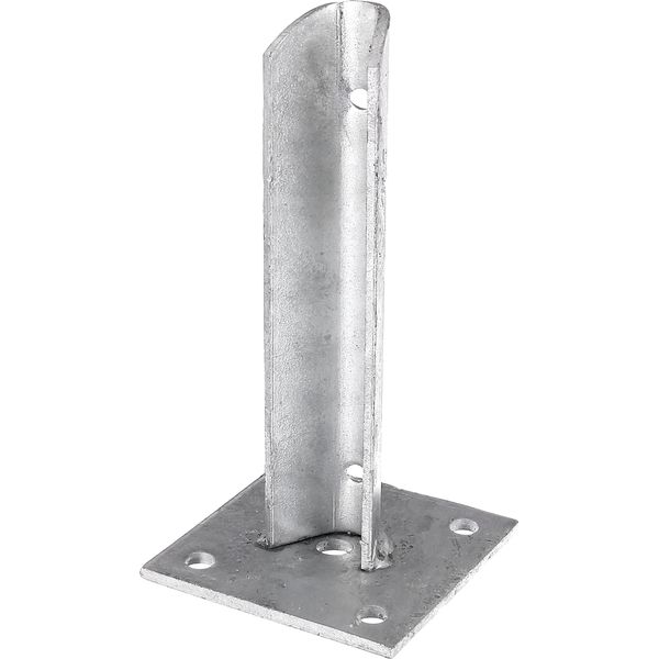 PfostenträGer Alberts, Grau (Feuerverzinkt), B:10Cm T:20Cm, Stahl, Bodenanker, FüR Zaunpfosten, FüR Pfosten-Ø 38 Mm-image