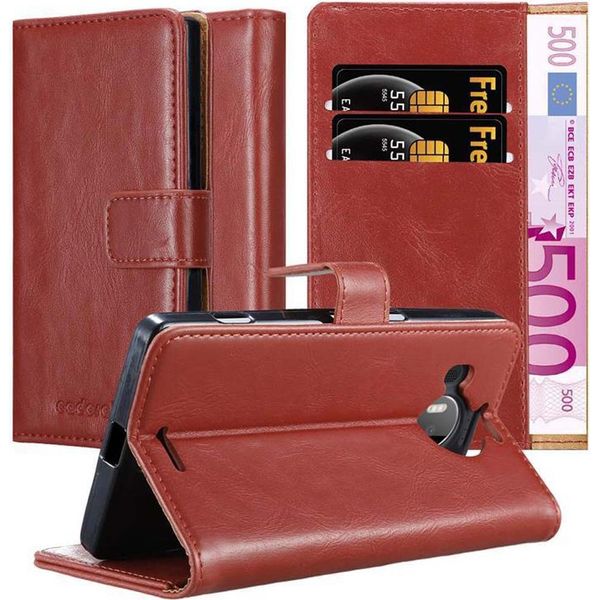 Cadorabo Cover Per Nokia Lumia 950 Xl Cover Protettiva In Rosso Cover Per Cellulare Custodia Libro Custodia-image