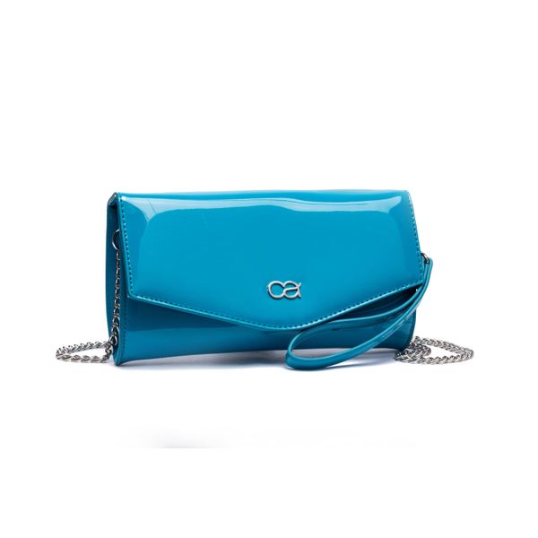 Clutch "Mia", Damen, Gr. B/H/T: 24Cm X 13Cm X 5Cm Onesize, Blau (TüRkis), Lederimitat, Collezione Alessandro, Taschen, Aus Weichem Softlackmaterial-image