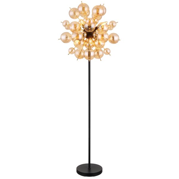 Globo Lighting Stehlampe "Udo", Gold (Schwarz), 1 Stk., Leuchten, Stehlampe/Goldfarben/Glaskugeln/Modern/Wohnzimmer/Flur/Schlafzimmer, Stehlampe-image