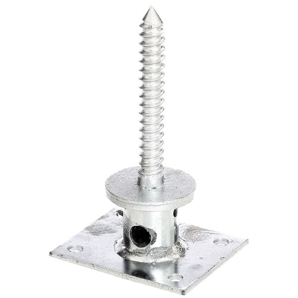 PfostenträGer Alberts, Silber (Silberfarben), B:12Cm, Stahl, Bodenanker, FüR Verdeckte Holzbefestigung, Mit Betonanker Aus Rundrohr-image
