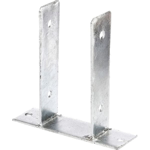 U-PfostenträGer Alberts, Grau (Feuerverzinkt), B:20Cm T:6Cm, Stahl, Bodenanker, Zum Aufschrauben, Feuerverzinkt, Lichte Breite 91 Mm-image