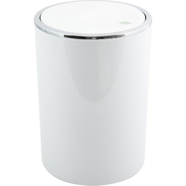 Msv Serie Bagno "Aspen"" Design Bidone Per Cosmetici Bidone A Pedale Bidone Con Coperchio Basculante Bidone Per Rifiuti 6 Litri (ØXh): Circa 18,5 X 26 Cm Bianco"-image