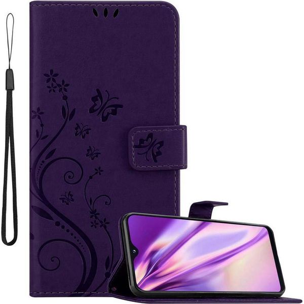 Cadorabo Cover Per Samsung Galaxy A10E / A20E Cover Protettiva In Viola Cover Protettiva Cover Telefono Cellulare Cover Caso Fiori Fiore-image