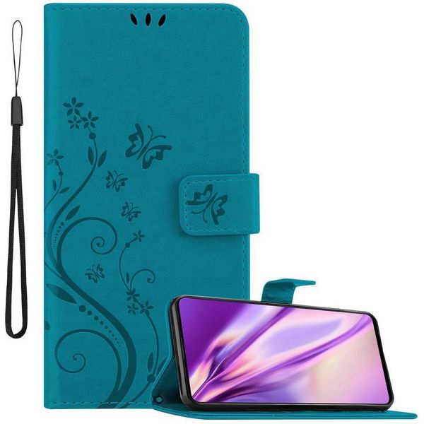 Cadorabo Cover Per Samsung Galaxy A51 4G / M40S Cover Protettiva In Blu Cover Protettiva Cover Telefono Cellulare Cover Custodia Fiori Fiore-image