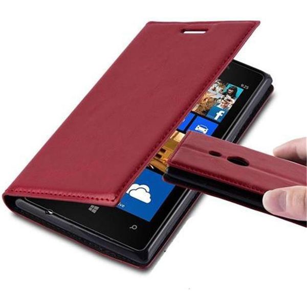Cadorabo Cover Per Nokia Lumia 925 Cover Protettiva In Rosso Custodia Per Cellulare Cover Chiusura Magnetica-image