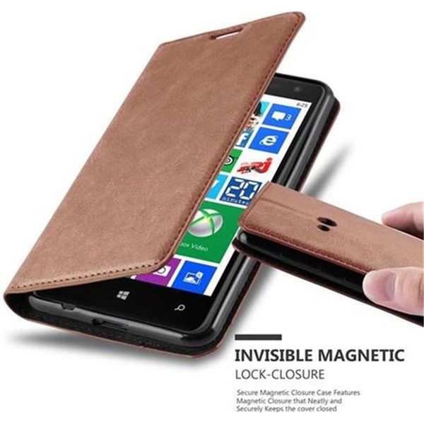 Cadorabo Cover Per Nokia Lumia 625 Cover Protettiva In Marrone Custodia Per Cellulare Cover Chiusura Magnetica-image