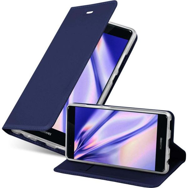 Cadorabo Custodia Per Cellulare Per Huawei P9 Custodia Protettiva In Blu Cover Etui Book Case Booklet-image