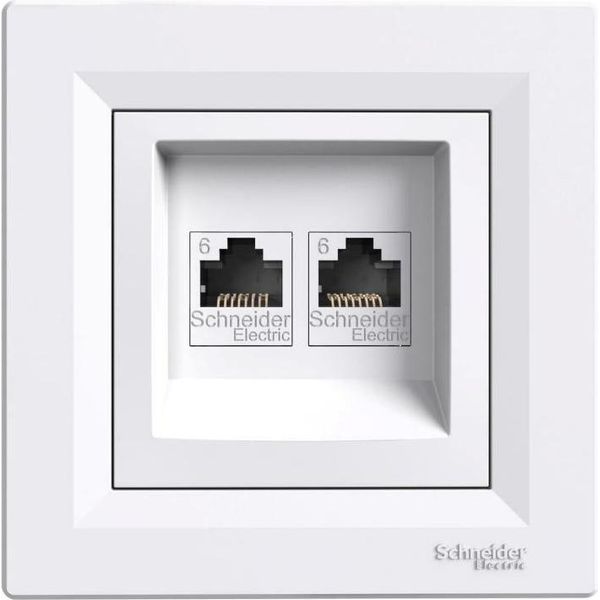 Presa Di Rete 2X Cat.6 Utp Con Telaio, Bianco Schneider Asfora EPH4800121-image