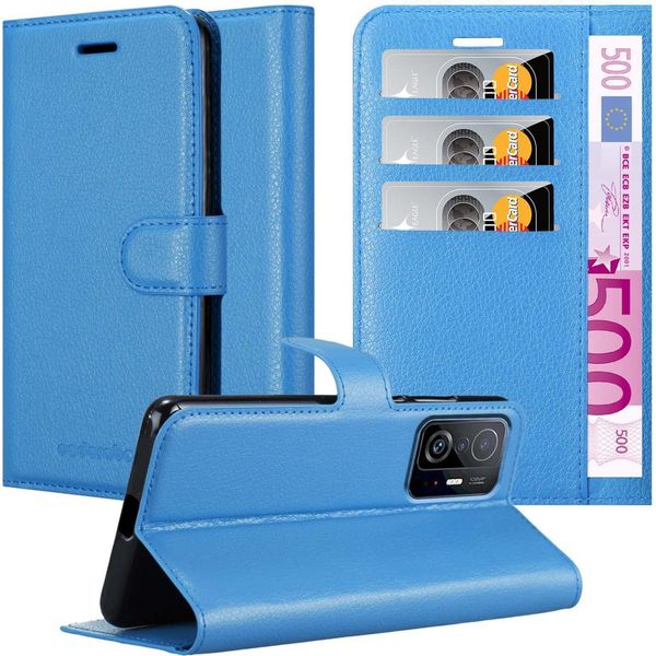 Cadorabo Custodia Per Xiaomi 11T / 11T Pro Custodia Protettiva In Blu Custodia Per Cellulare Cover Chiusura Magnetica-image