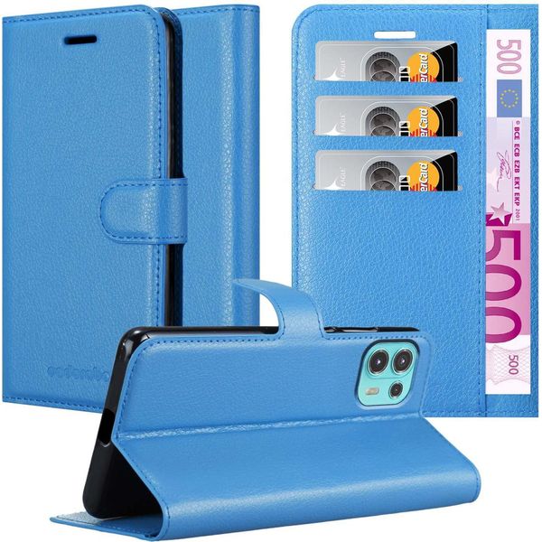 Cadorabo Custodia Per Motorola Edge 20 Lite / Fusion Cover Protettiva In Blu Custodia Per Cellulare Cover Chiusura Magnetica-image