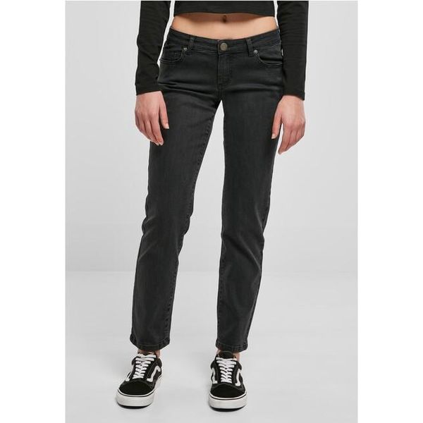 DáMské Kalhoty Urban Classics Donna Pantaloni Denim Dritti A Vita Bassa Nero Lavato - 33-image