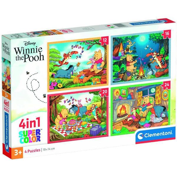 Clementoni - Puzzle 4V1 Disney MedvíDek Pú (12+16+20+24 DíLků)-image