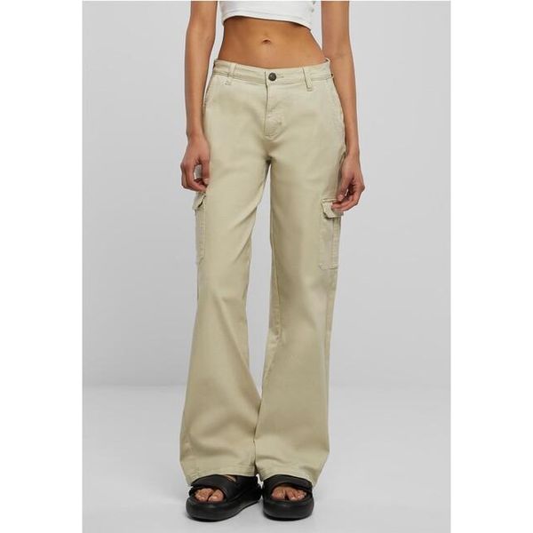 Urban Classics Donna Vita Alta Dritta Denim Cargo Pants Offwhite Raw - 34-image