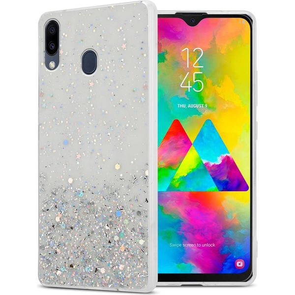 Custodia Cadorabo Per Samsung Galaxy M20 Cover Protettiva In Tpu Trasparente Custodia Per Telefono Cellulare Custodia Glitter Cover Glitter-image