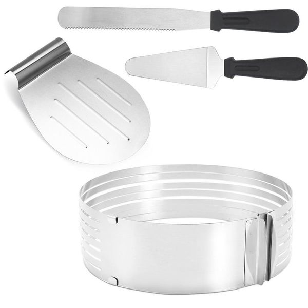 Fiqops Torta Set Server Torta Taglio Aiuto Torta Accessorio Set Torta Taglierina Torta Server Torta 4Pcs 23-30Cm-image