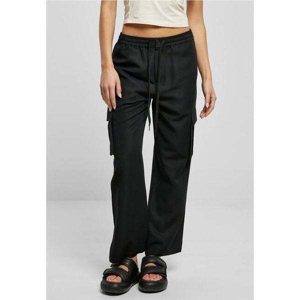 Urban Classics Donna Vicose Pantaloni Cargo A Gamba Tesa Nero - M-image