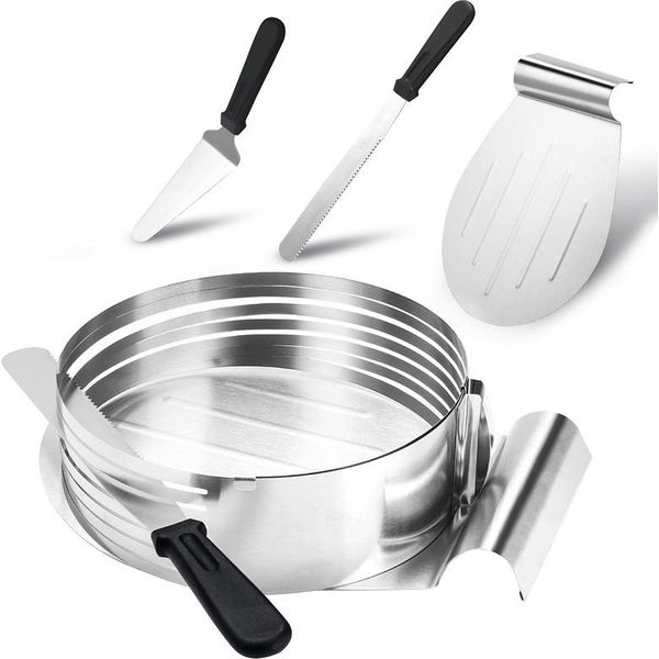 Jopassy Set Per Torte Base Di Taglio Ø23 / 30 Cm, Set Per Torte Con Coltello Per Torte E Base Di Sollevamento Per Torte 4 Pz-image