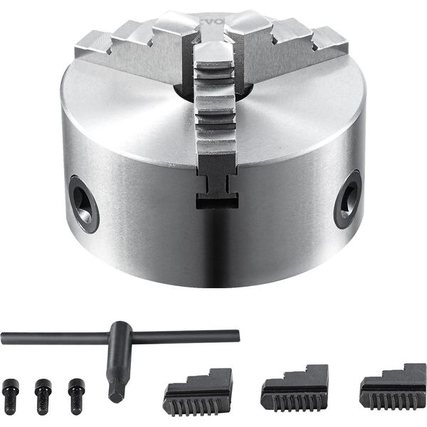 Mandrino Per Tornio Vevor K11-160 160Mm A Tre Griffe Materiale HT300 Mandrino A 3 Griffe Gamma Di Serraggio 3,5-160Mm A 3 Griffe, 20Cr, ≥53HRC φ45Mm Foro Mandrino Per Tornio Autocentrante-image