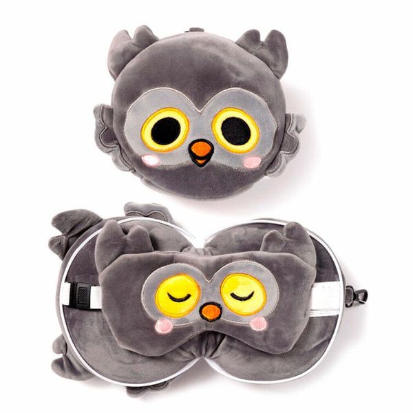 Relaxeazzz Adoramals Gufo Winston Maschera Per Gli Occhi Con Cuscino Da Viaggio-image