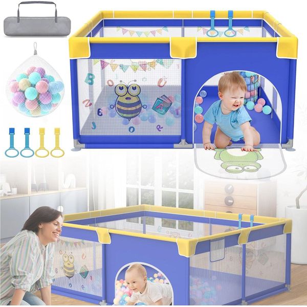 Sessamen-Lp Box Baby 180 X 200Cm Barriera Per Bambini Centro Attività In Plastica Pieghevole Con 50 Palline Colorate (Piccoli Animali)-image