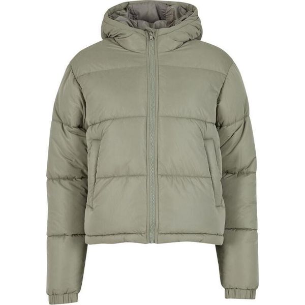 Urban Classics Winterjacke Damen Ladies Peached Puffer Jacket Con Cappuccio Oliv L-image