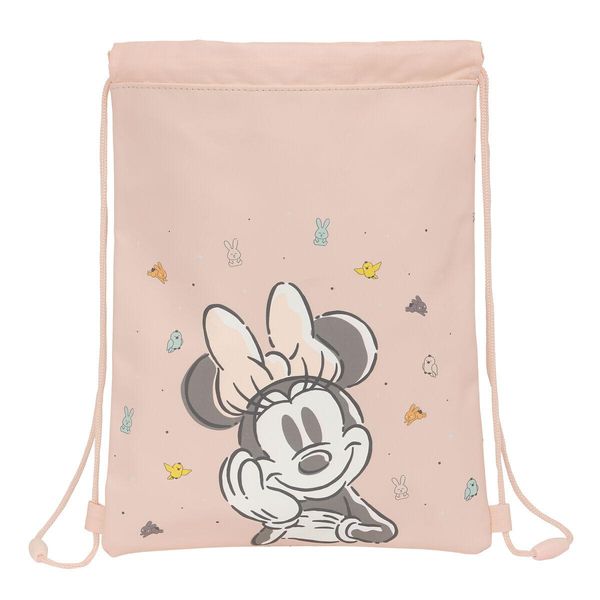 Borsa Zaino Con Nastri Minnie Mouse Baby Pink 26 X 34 X 1 Cm-image