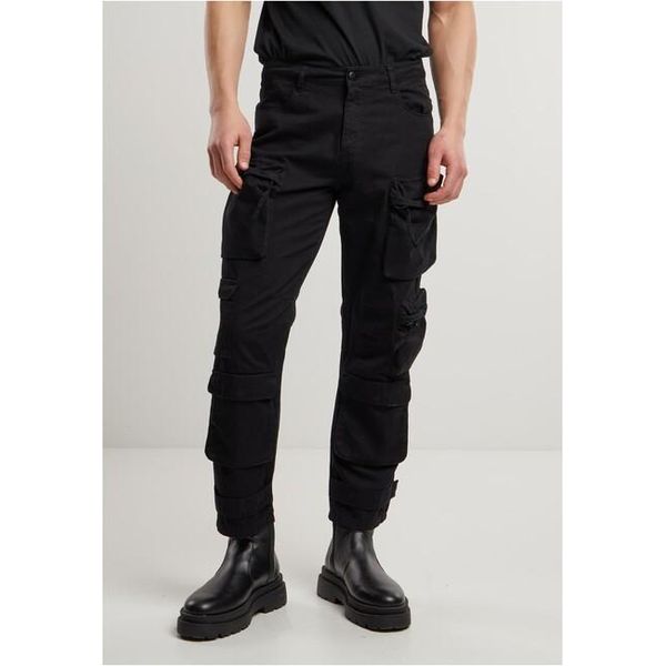 Kalhoty Urban Classics Pantaloni Cargo Multitasche Neri - 34-image