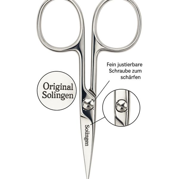 Set Manicure 3 Pezzi Solingen Con Custodia In Pelle, Forbici Per Unghie, Lima, Pinzette, Germany Beige-image