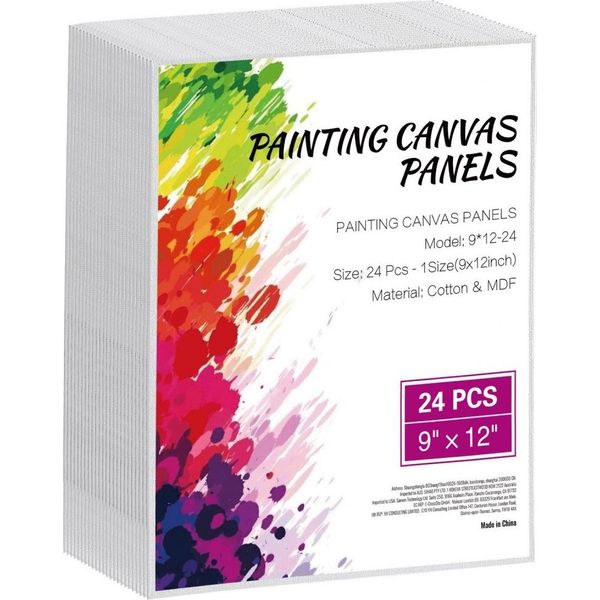 Pannelli Di Tela Di Canapa - 24 Pezzi, 229X305Mm - Tela Bianca Per Pittura Ad Olio - Materiali Artistici Per-image