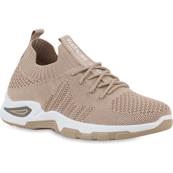 Van Hill Scarpe Da Corsa Da Donna Scarpe Sportive Suola Profilata In Maglia 841672, Colore: Khaki, Taglia: 40-image