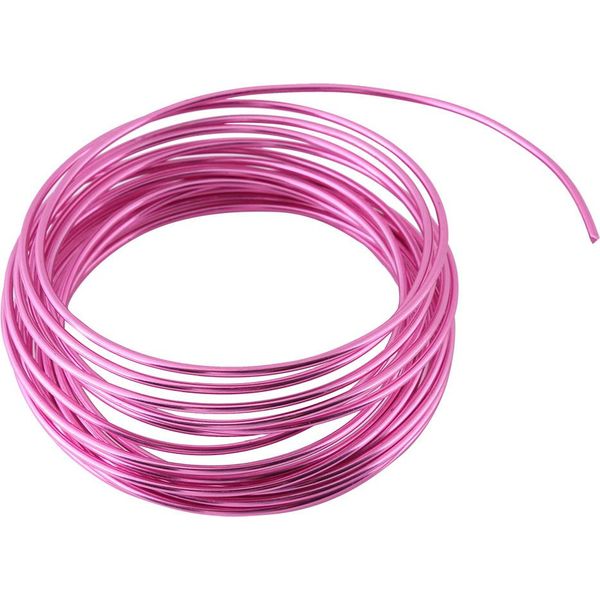 5 Metri / Rotolo 2 Mm Rotondo Ossidazione Filo Di Alluminio Accessori Fai Da Te Per L'artigianato (Rosa)-image
