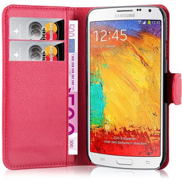 Cadorabo Custodia Per Samsung Galaxy Note 3 Neo Custodia Protettiva In Rosso Custodia Per Cellulare Cover Chiusura Magnetica-image