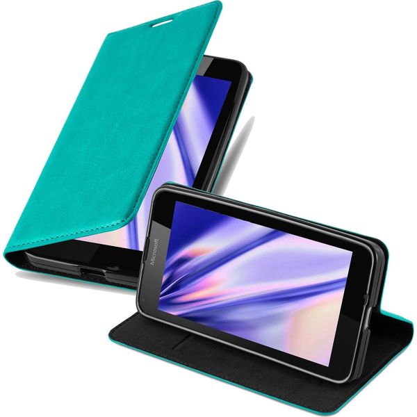 Cadorabo Cover Per Nokia Lumia 640 Cover Protettiva In Turchese Custodia Per Cellulare Cover Chiusura Magnetica-image
