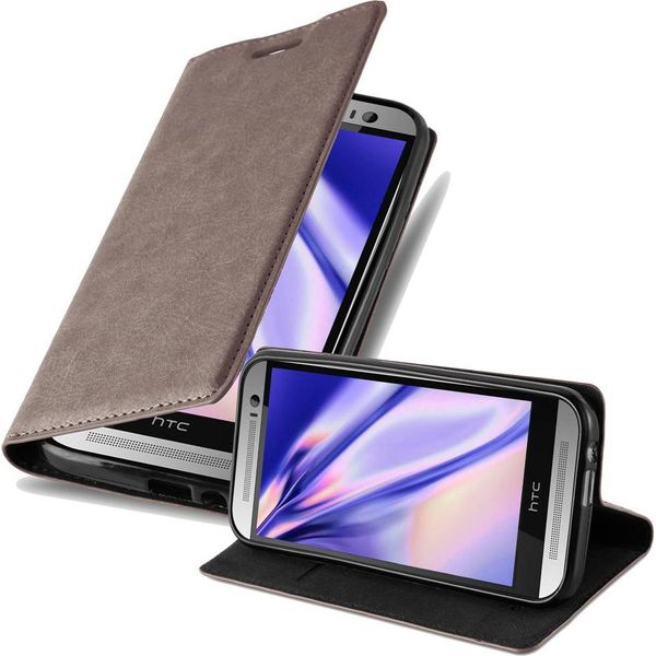 Cadorabo Custodia Per Htc One M8 Custodia Protettiva In Marrone Custodia Per Cellulare Cover Chiusura Magnetica-image