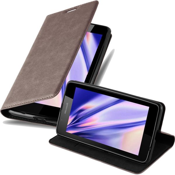 Cadorabo Cover Per Nokia Lumia 540 Cover Protettiva In Marrone Custodia Per Cellulare Cover Chiusura Magnetica-image