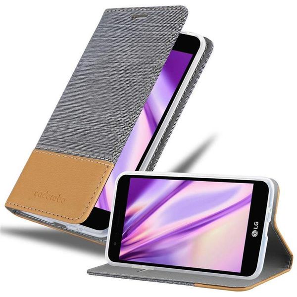 Cadorabo Custodia Per Lg K4 2017 Cover Protettiva In Grigio Custodia Per Cellulare Custodia A Libro Cover-image