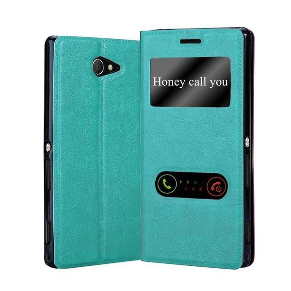 Cadorabo Custodia Protettiva Per Sony Xperia M2 / M2 Aqua Cover In Turchese Custodia Del Telefono Cellulare Custodia A Libro Custodia Cover-image