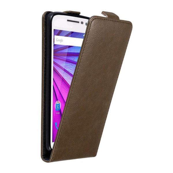 Custodia Cadorabo Per Motorola Moto G3 Custodia Protettiva In Marrone Custodia Flip Per Telefono Cellulare Custodia Cover-image