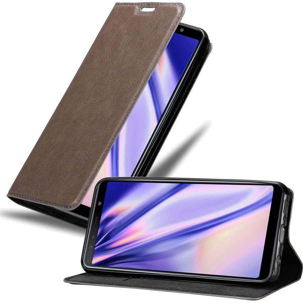 Cadorabo Custodia Per Samsung Galaxy A7 2018 Custodia Protettiva In Marrone Custodia Per Cellulare Cover Chiusura Magnetica-image