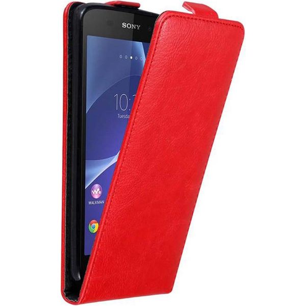 Custodia Cadorabo Per Sony Xperia Z3 Custodia Protettiva In Rosso Custodia Flip Per Telefono Cellulare Custodia Cover-image