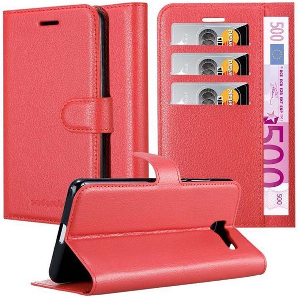 Cadorabo Custodia Per Samsung Galaxy J4 Plus Custodia Protettiva In Rosso Custodia Per Cellulare Cover Chiusura Magnetica-image