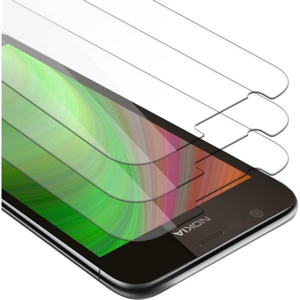 Cadorabo 3X Proteggi Schermo Blindato Per Nokia 1 2017 In Vetro Temperato Trasparente-image
