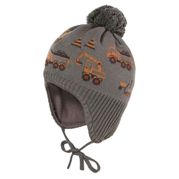 StrickmüTze Maximo, Jungen, Gr. 51, GrüN (Khaki Grau), Strick, Baumwolle, Mehrfarbig, MüTzen StrickmüTze, Baumwolle, GefüTtert, Zum Binden, Bommel-image